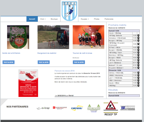 Site web pour l'ESGA Handball